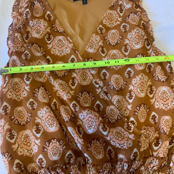 Eclair Sleevless Ruffle Sleeve Elastic Waist Top Small - Picture 2 of 11